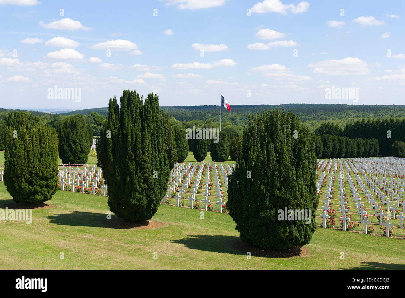 Le cimetière militaire de Douaumont. Verdun. La France. Banque D'Images