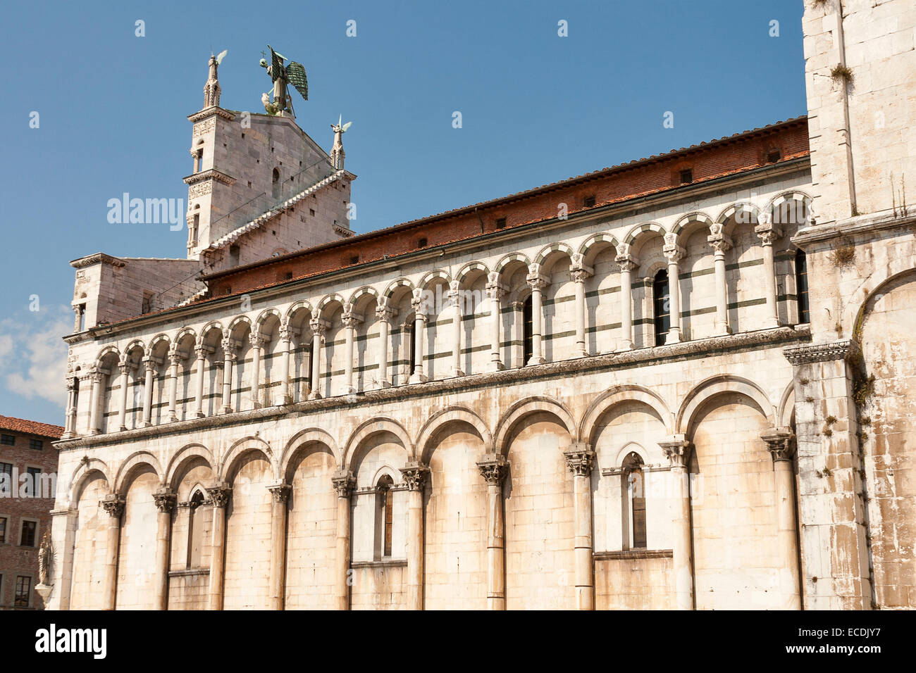 La cathédrale médiévale de San Michele. Lucca, Toscane, Italie Banque D'Images