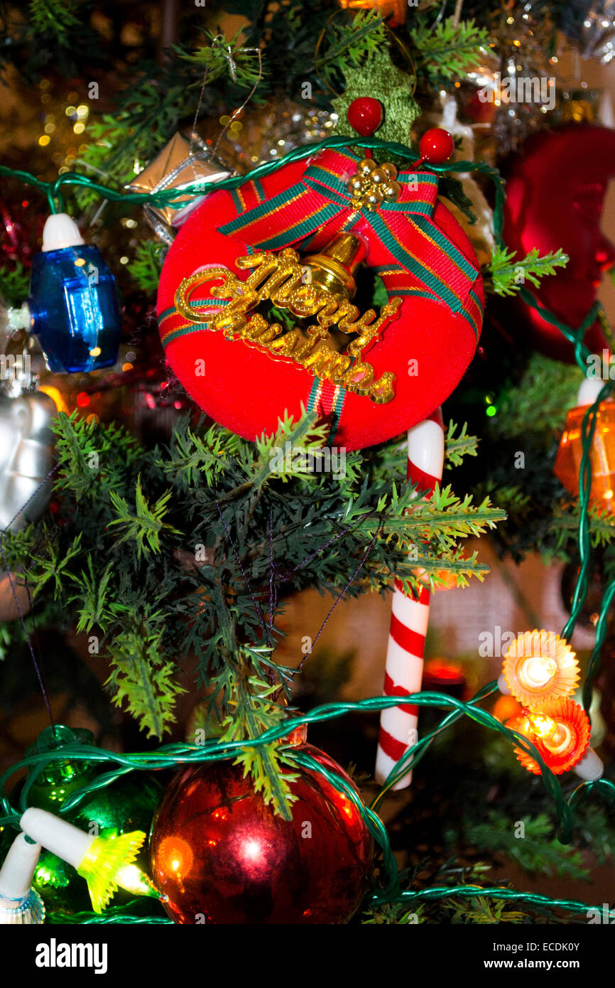 Joyeux Noël Décoration d'arbre de Noël. Banque D'Images