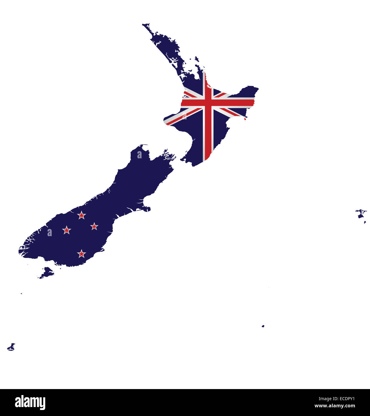 Drapeau de la Nouvelle-Zélande superposées sur la carte détaillée Banque D'Images