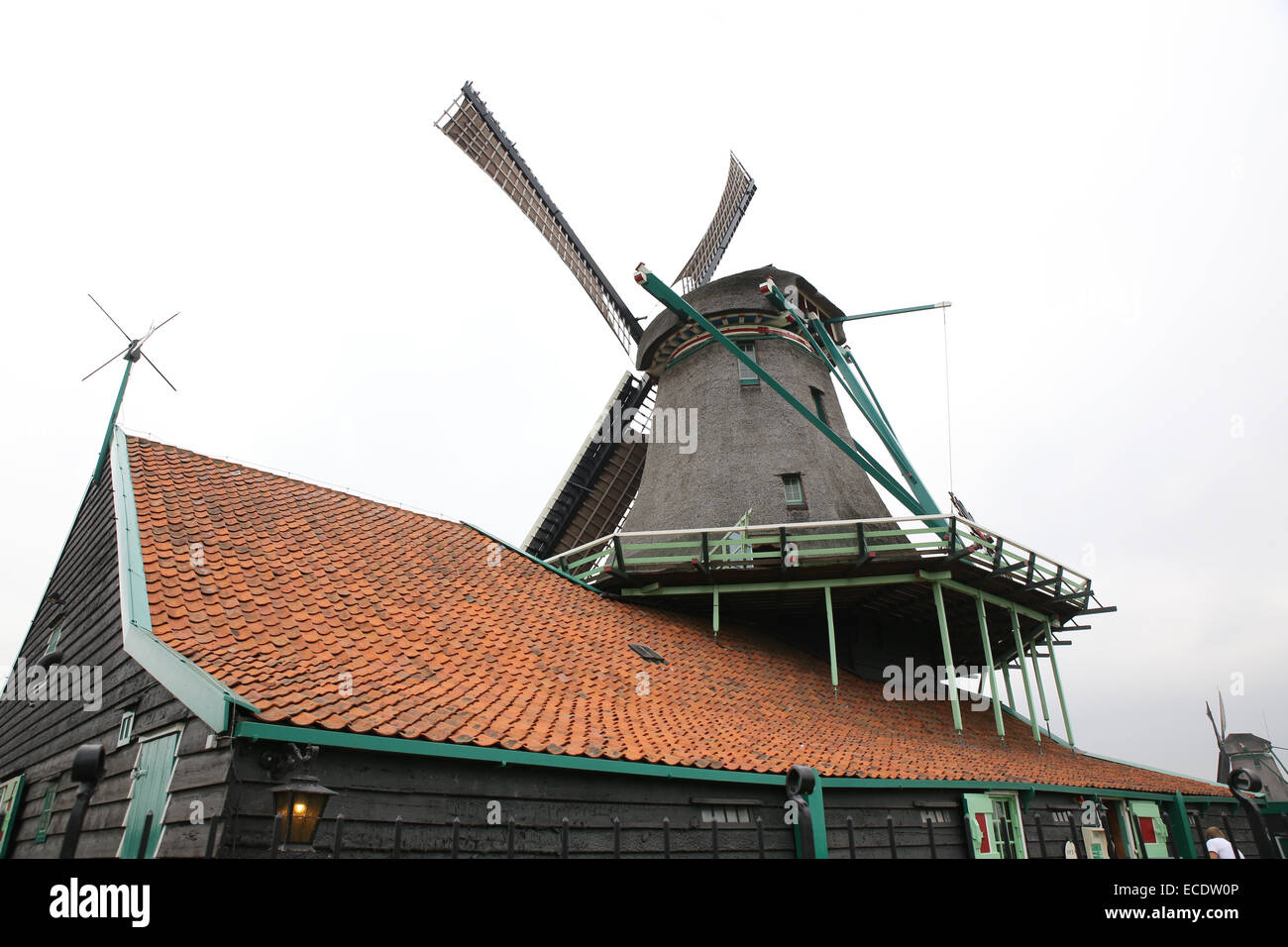 Moulin à vent hollandais retour arrière Banque D'Images