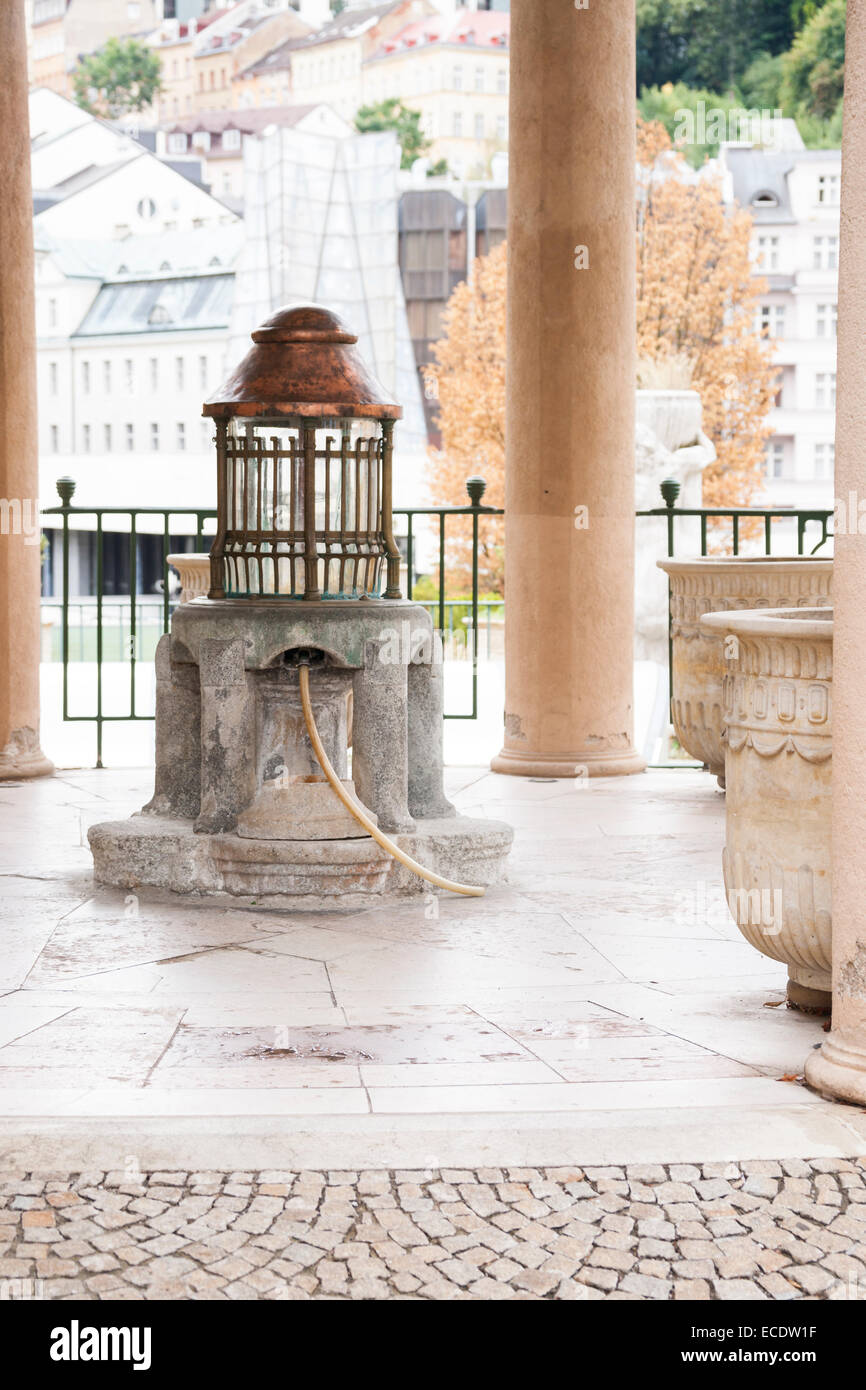 Détail source minérale, Karlovy Vary (Karlsbad), République Tchèque Banque D'Images