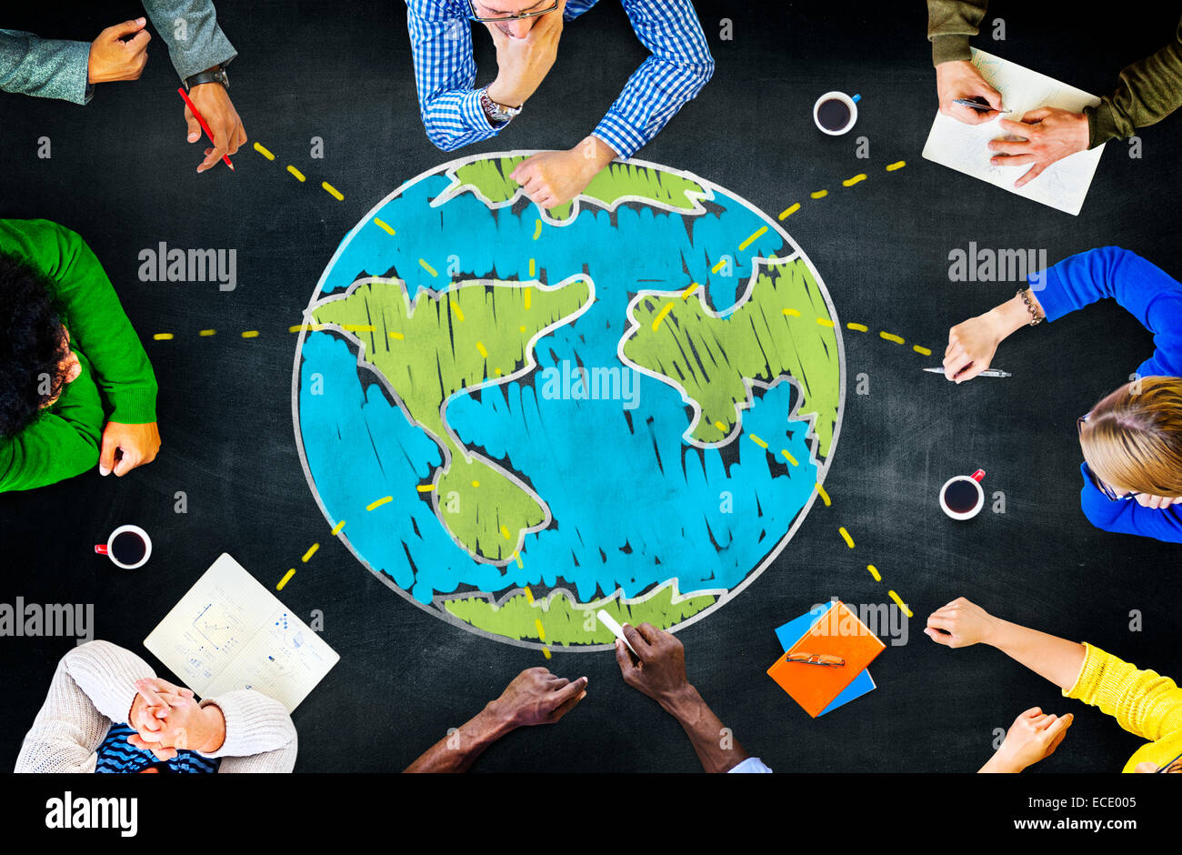 L'écologie mondiale mondiale Réunion Internationale Concept d'apprentissage de l'unité Banque D'Images