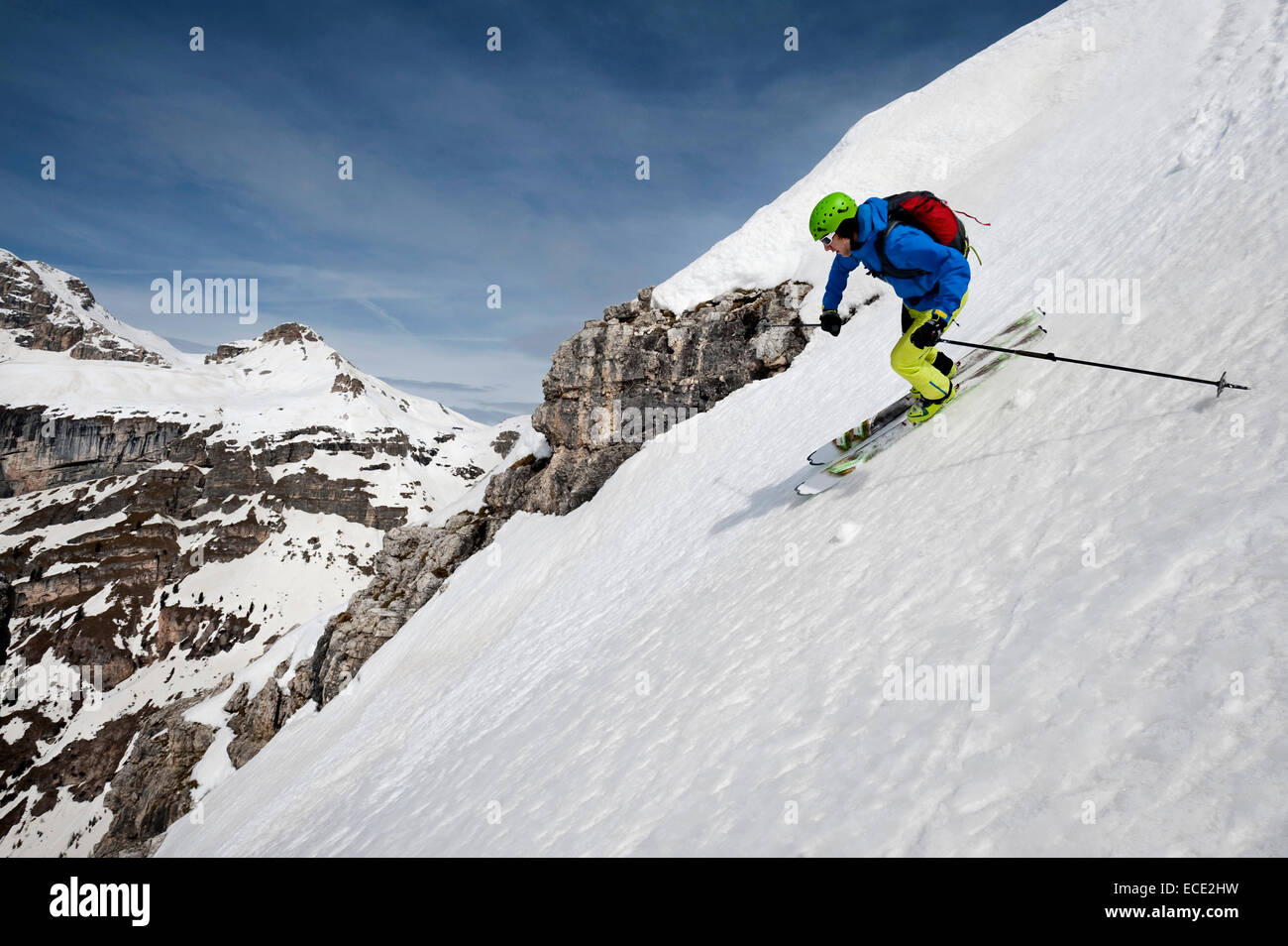 Ski alpin homme, Santa Cristina Valgardena,, Alto Adige, Italie Banque D'Images