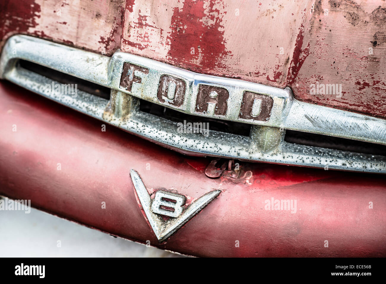Vieux pick-up Ford V8 auvent Banque D'Images