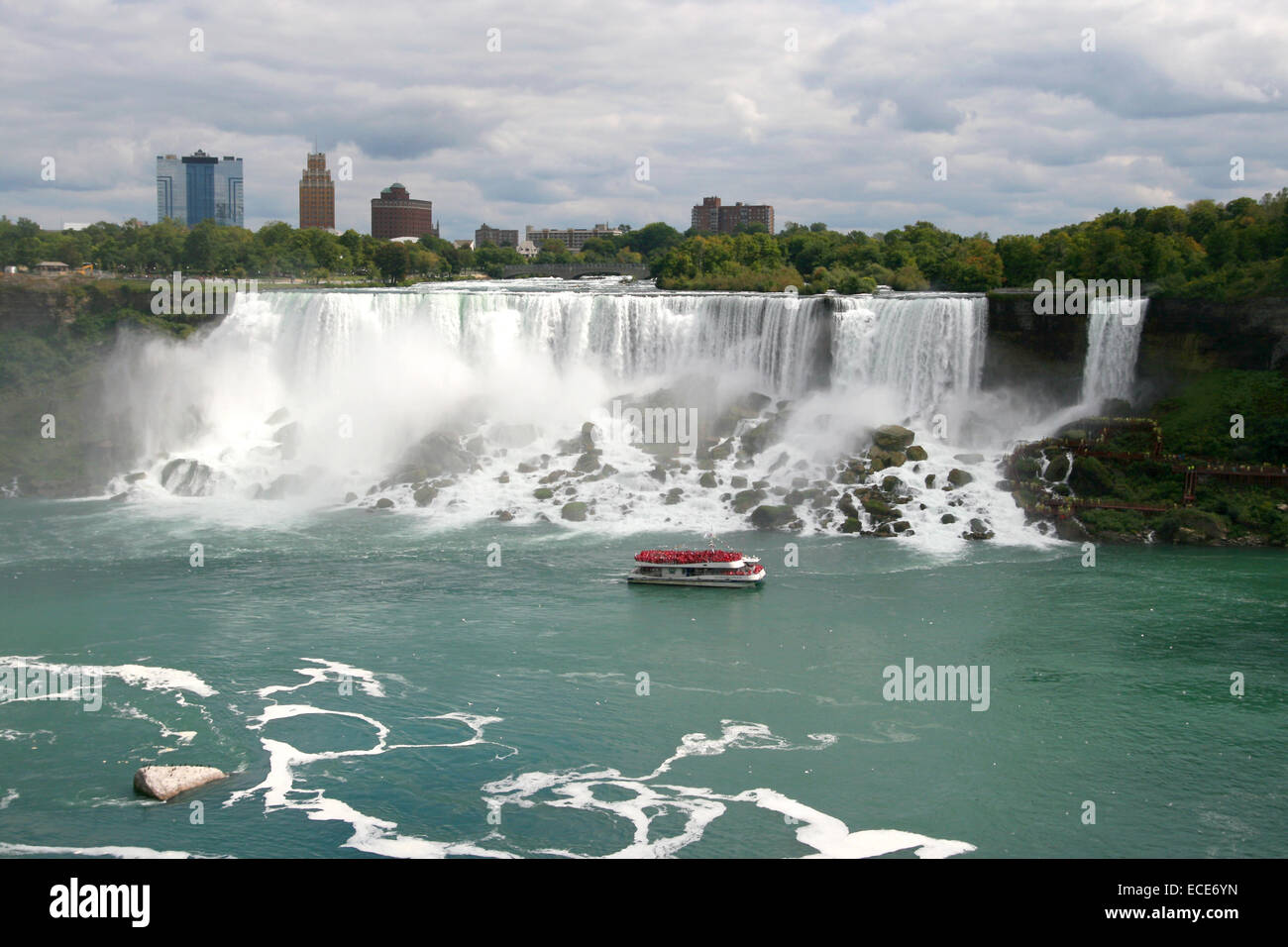 Niagarafaelle Niagara Niagara Falls Abgrund-Américain Eriesee Gischt Hufeisenfall Felsen Fluss Fels Faelle Wasserf Hufeisenfaelle Banque D'Images