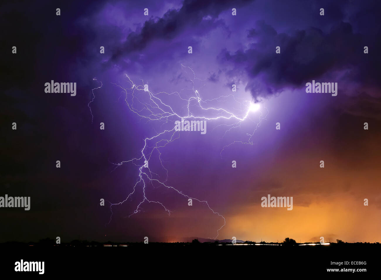 Lightning, Arlington, Arizona, États-Unis Banque D'Images