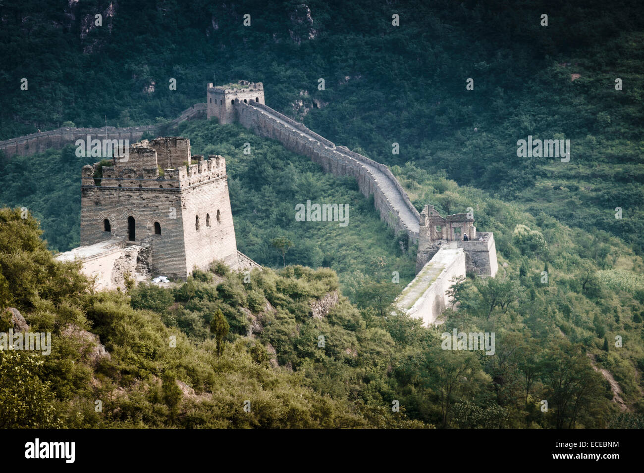 La Chine, Grande Muraille, tours de guet Banque D'Images