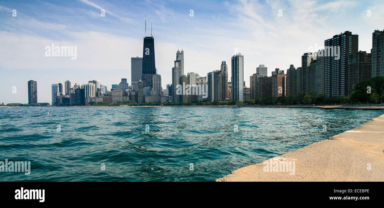 États-unis, Illinois, Chicago skyline de Lincoln Park Banque D'Images