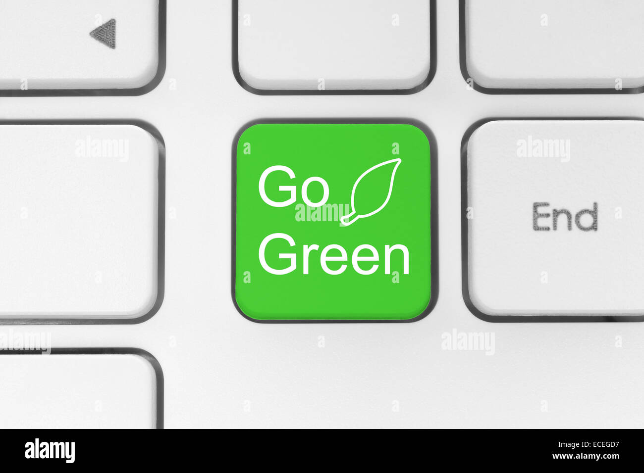 Rendez-vous sur le bouton vert sur le clavier Banque D'Images