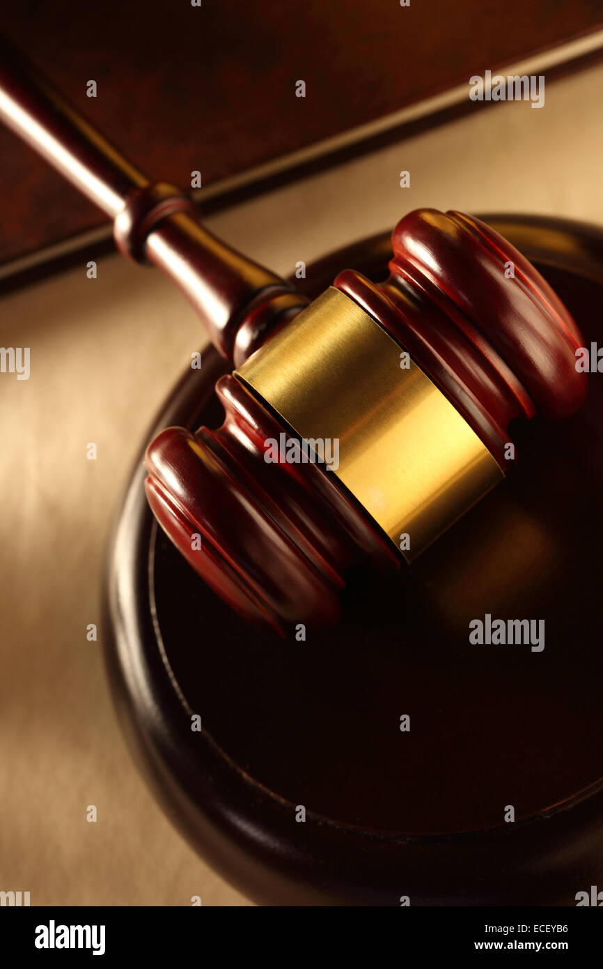 Wooden gavel et bloc libre Banque D'Images