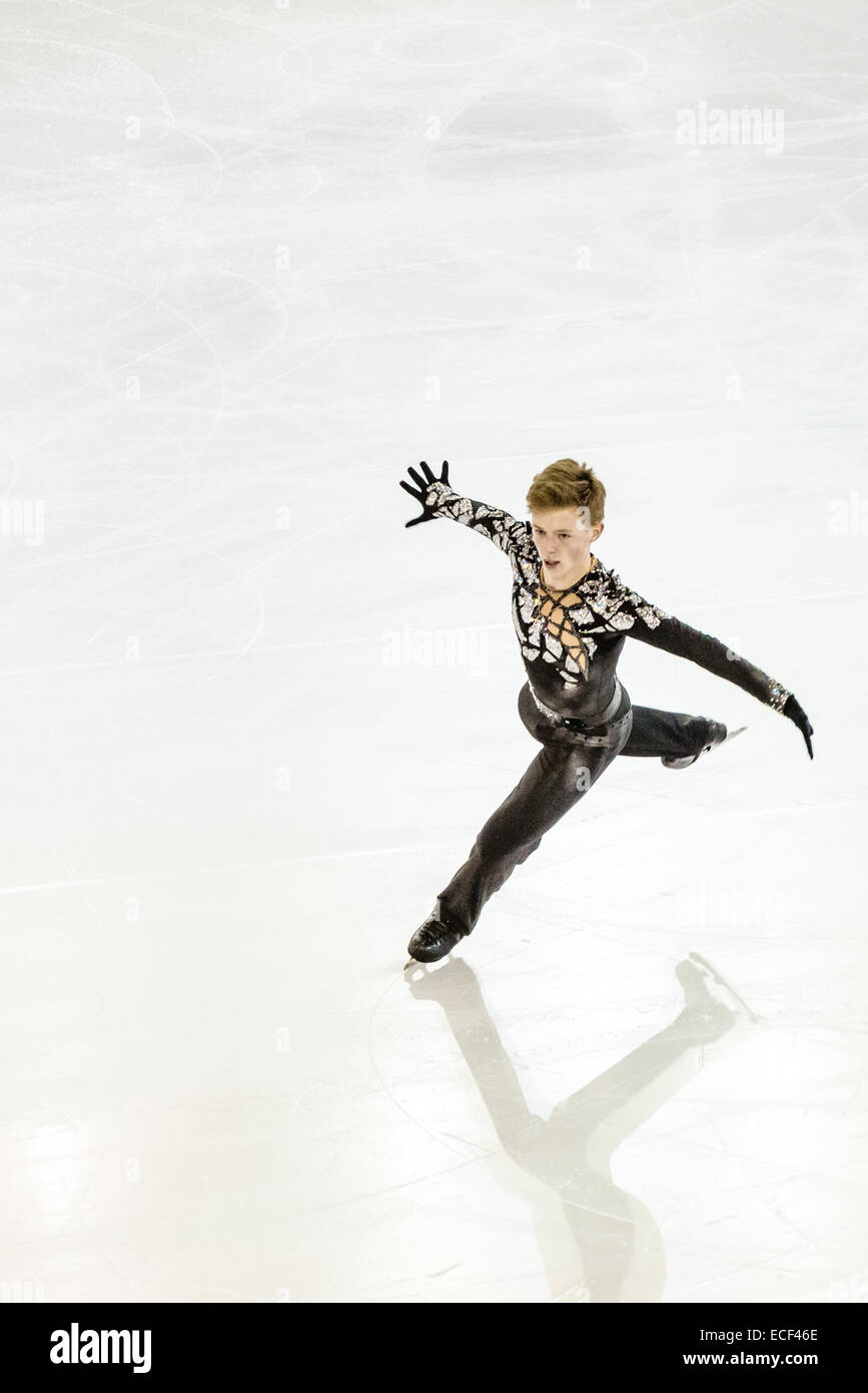 Alexander Petrov (RUS) effectue dans le Junior Hommes - Programme libre lors de la finale du Grand Prix of Figure Skating Final à Barcelone Banque D'Images