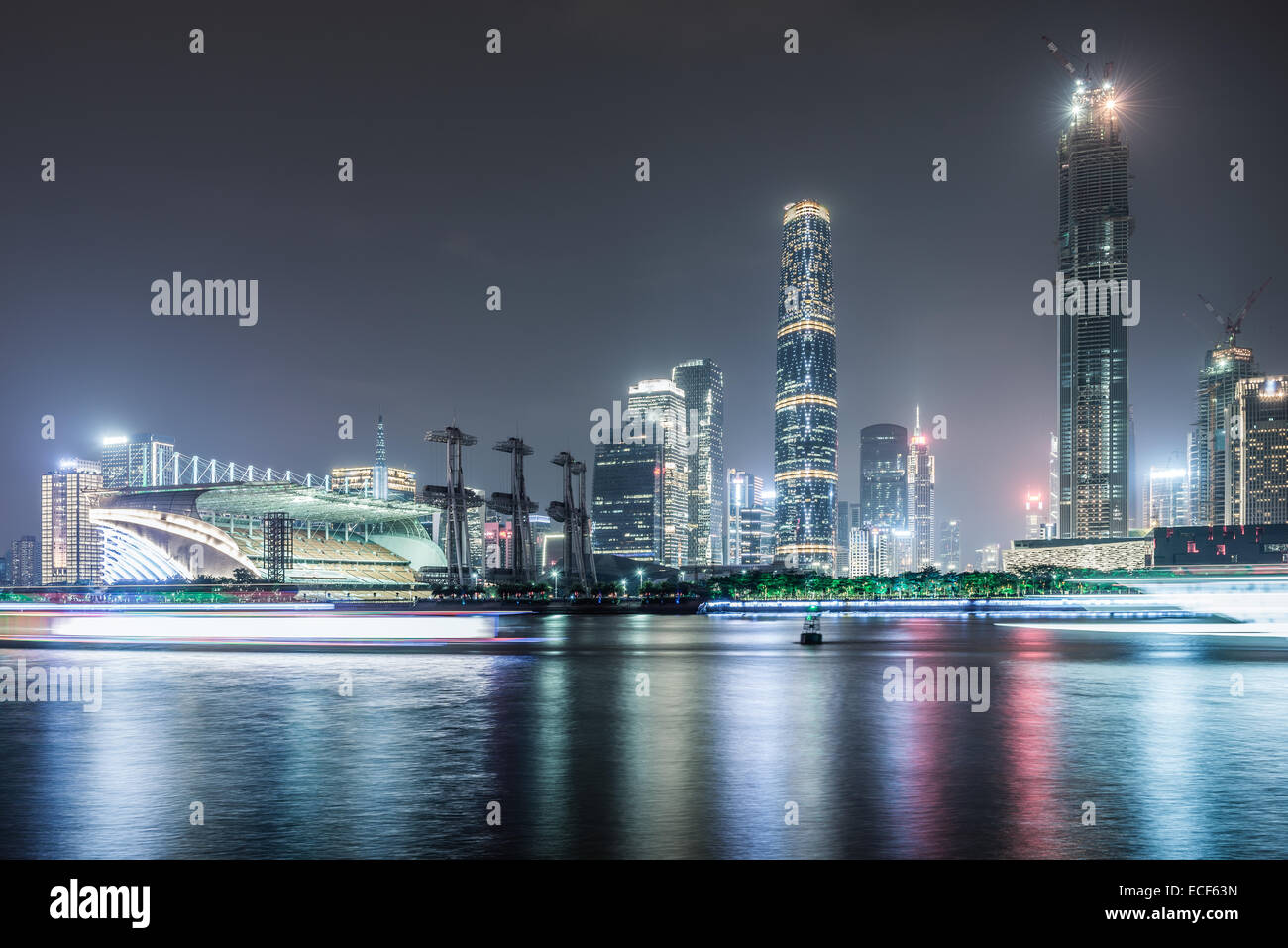 Vue de nuit de la ville de Guangzhou Banque D'Images