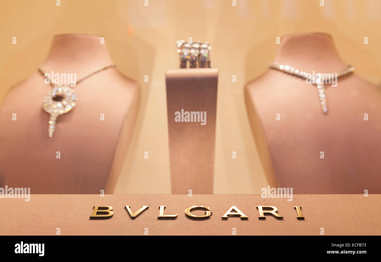 Boutique de bijoux Bulgari sur New Bond Street Banque D'Images