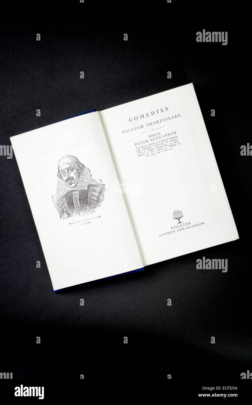 Le livre des comédies de Shakespeare Banque D'Images