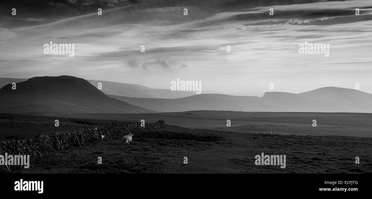 Un matin brumeux à Castleton, Peak District, yorkshire angleterre uk Banque D'Images