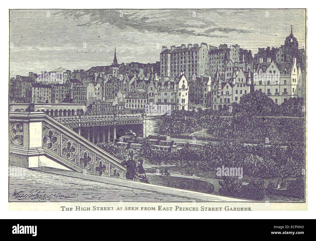 PATERSON(1875) p056 LA GRANDE RUE COMME VUE DE L'EAST PRINCES STREET GARENS Banque D'Images