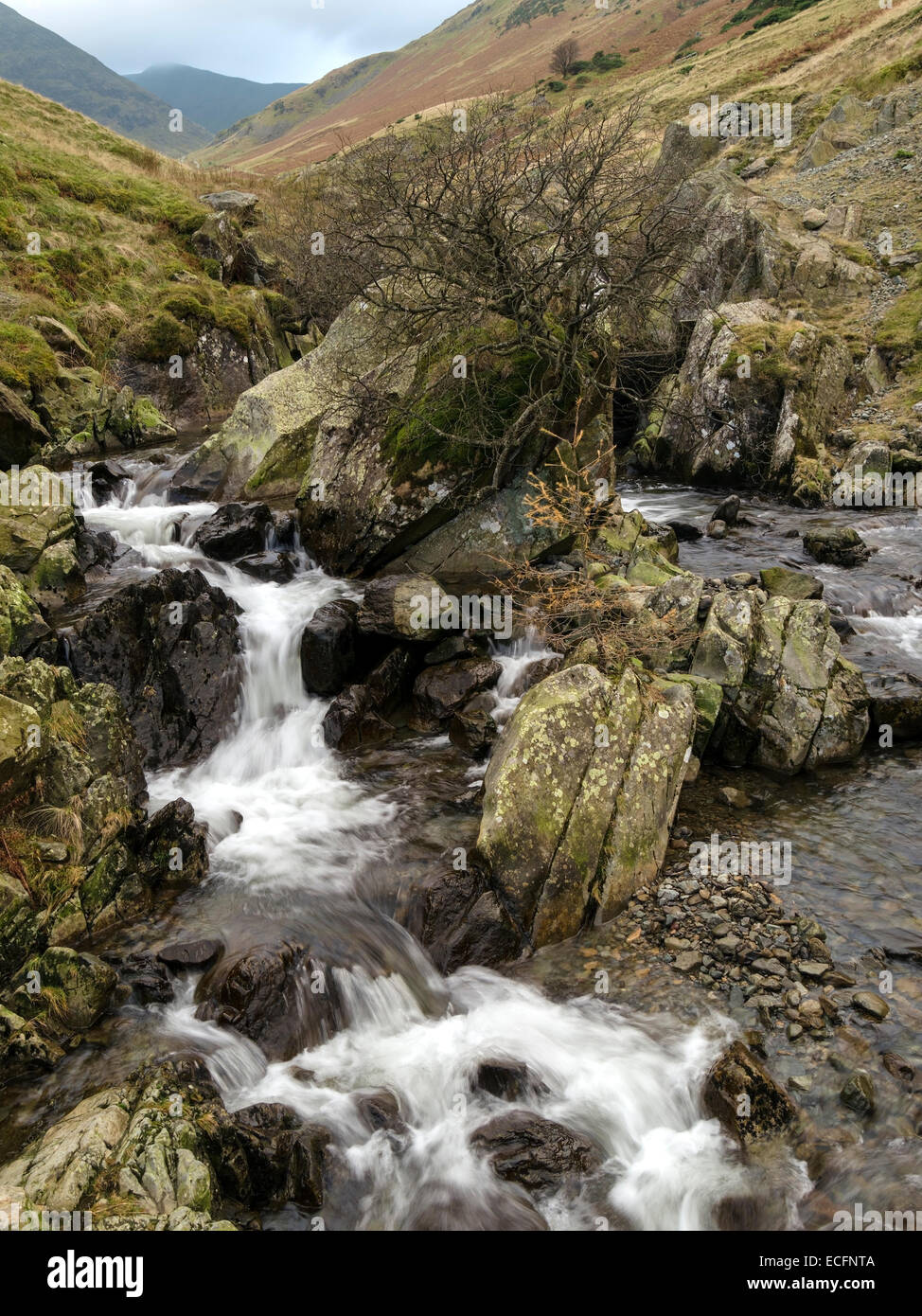 Cascades, Glenridding Beck ruisseau de montagne, Shap, Lake District, Cumbria, England, UK Banque D'Images