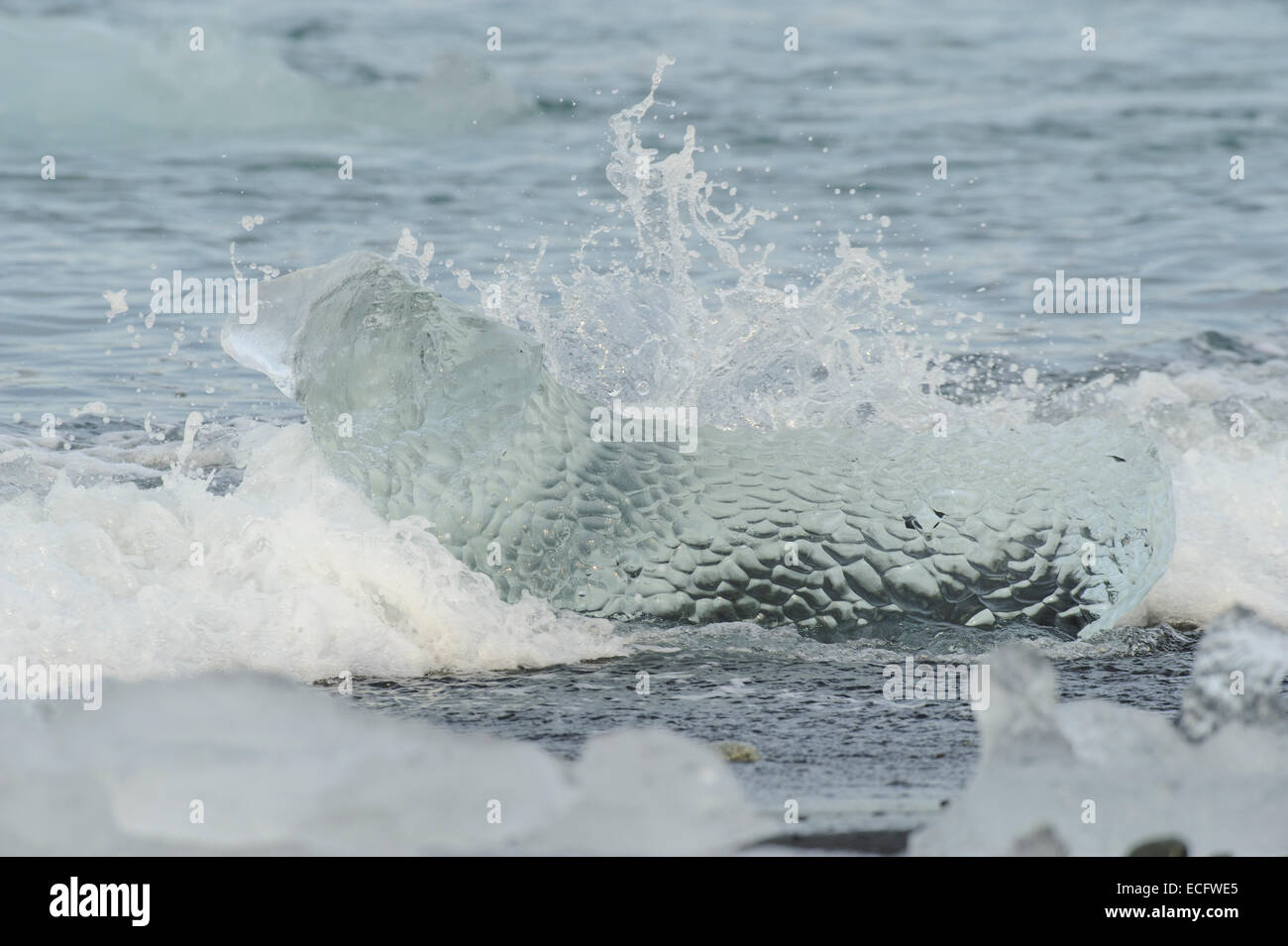 Glacier Vatnajökull, Jökulsárlón, Islande, novembre 2012. Banque D'Images