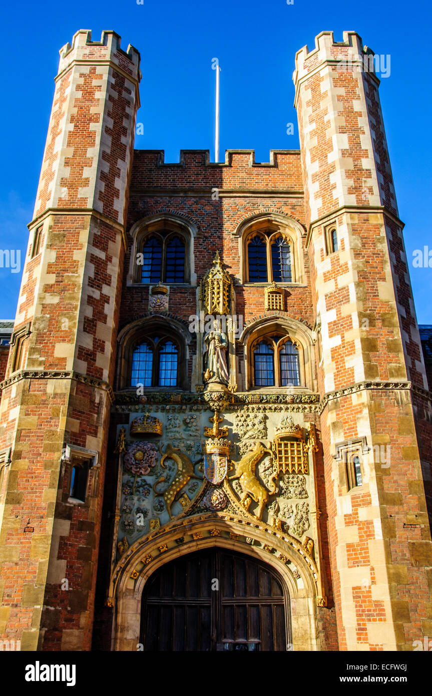 Image de la grande porte de St John's College de Cambridge Banque D'Images