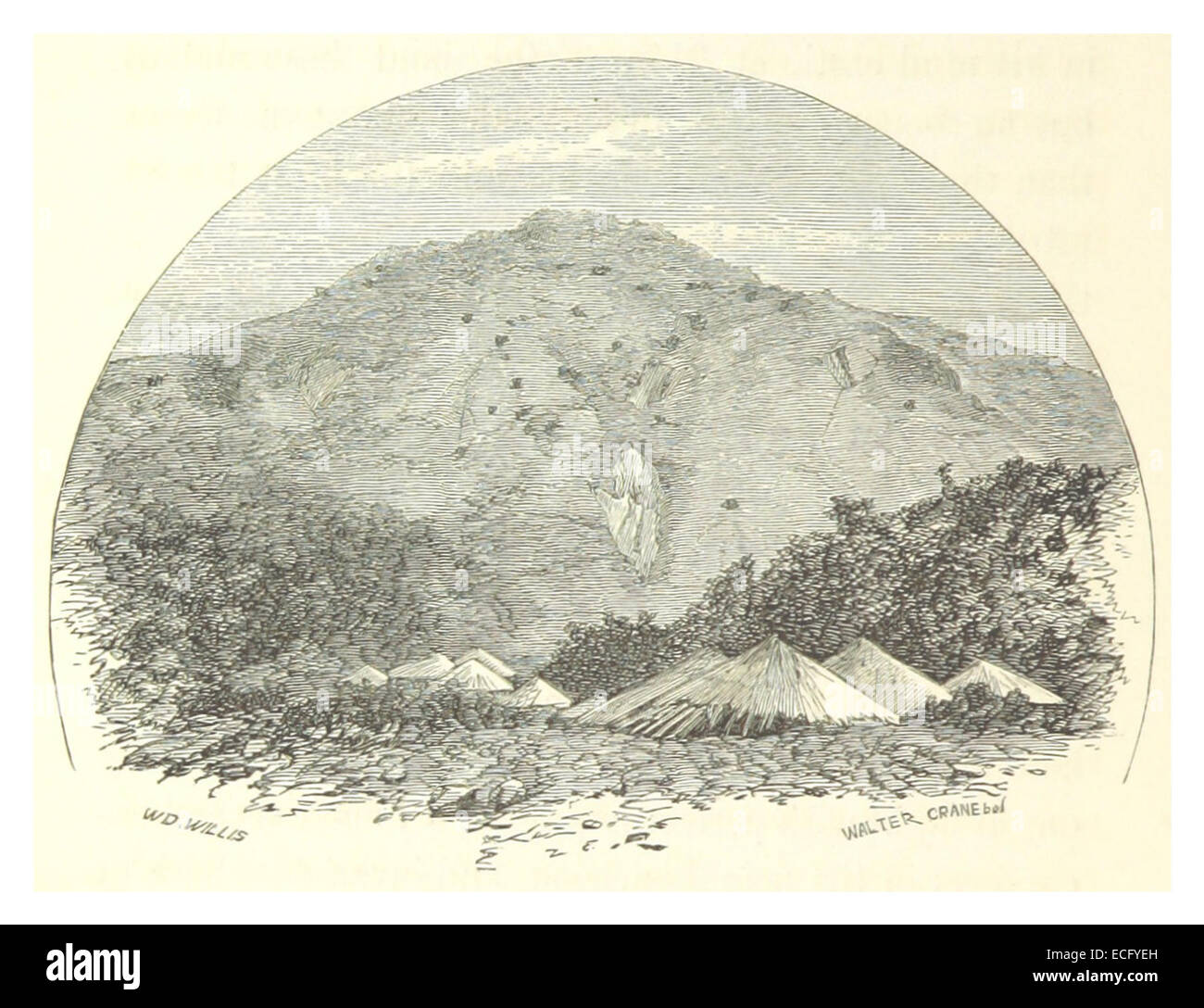 Cette illustration de 1862 de Stern représente le site historique de Debra Tabor en Éthiopie, soulignant son importance dans l'histoire et la géographie de la région. Banque D'Images