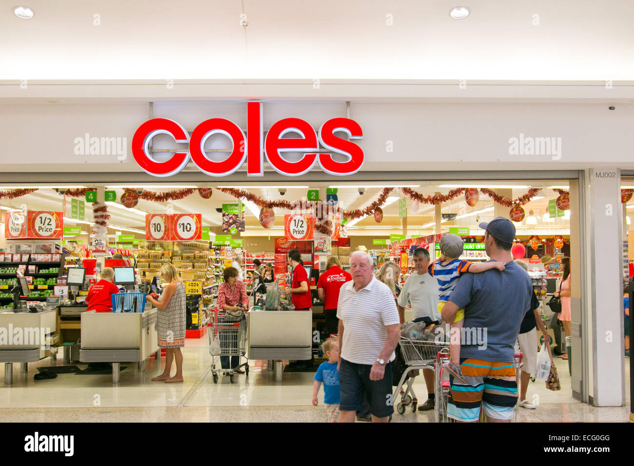 Australian coles Supermarket dans le centre commercial de warriewood, Sydney, Australie Banque D'Images