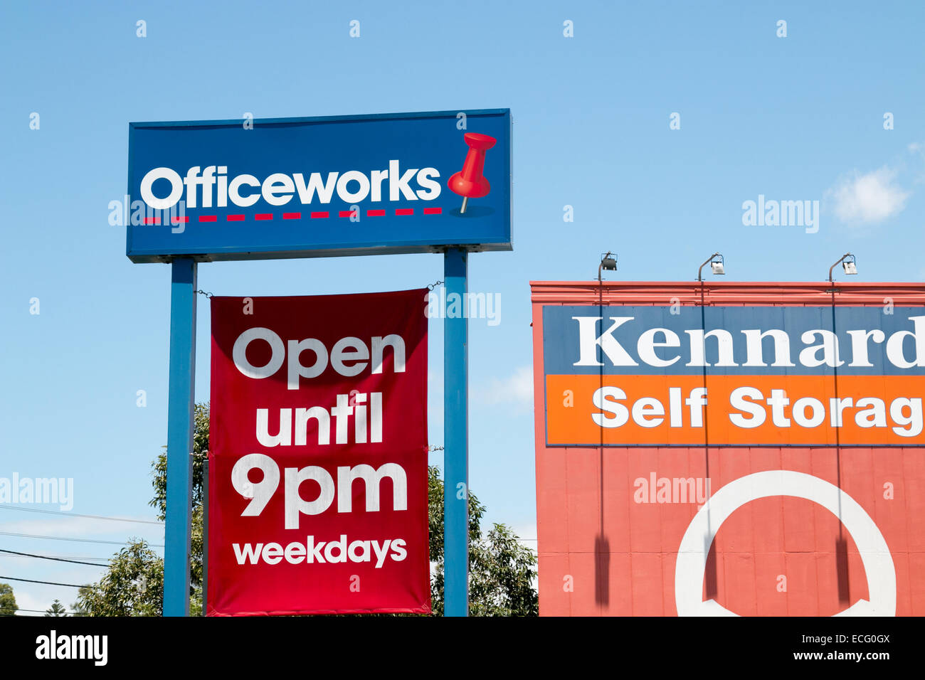 Branche du magasin de papeterie Officeworks à mona Vale sydney, Australie Banque D'Images