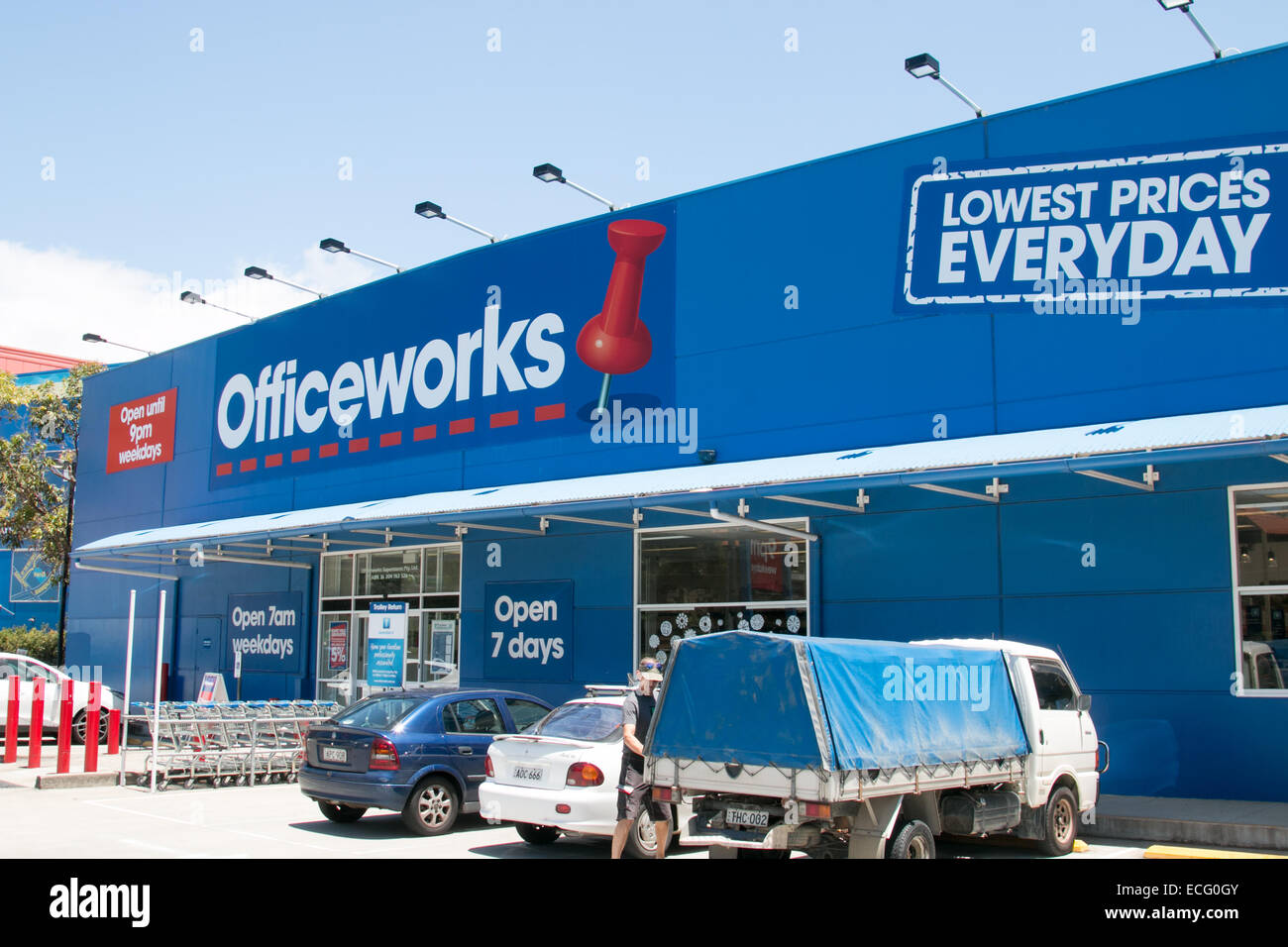 Branche du magasin de papeterie Officeworks à mona Vale sydney, Australie Banque D'Images