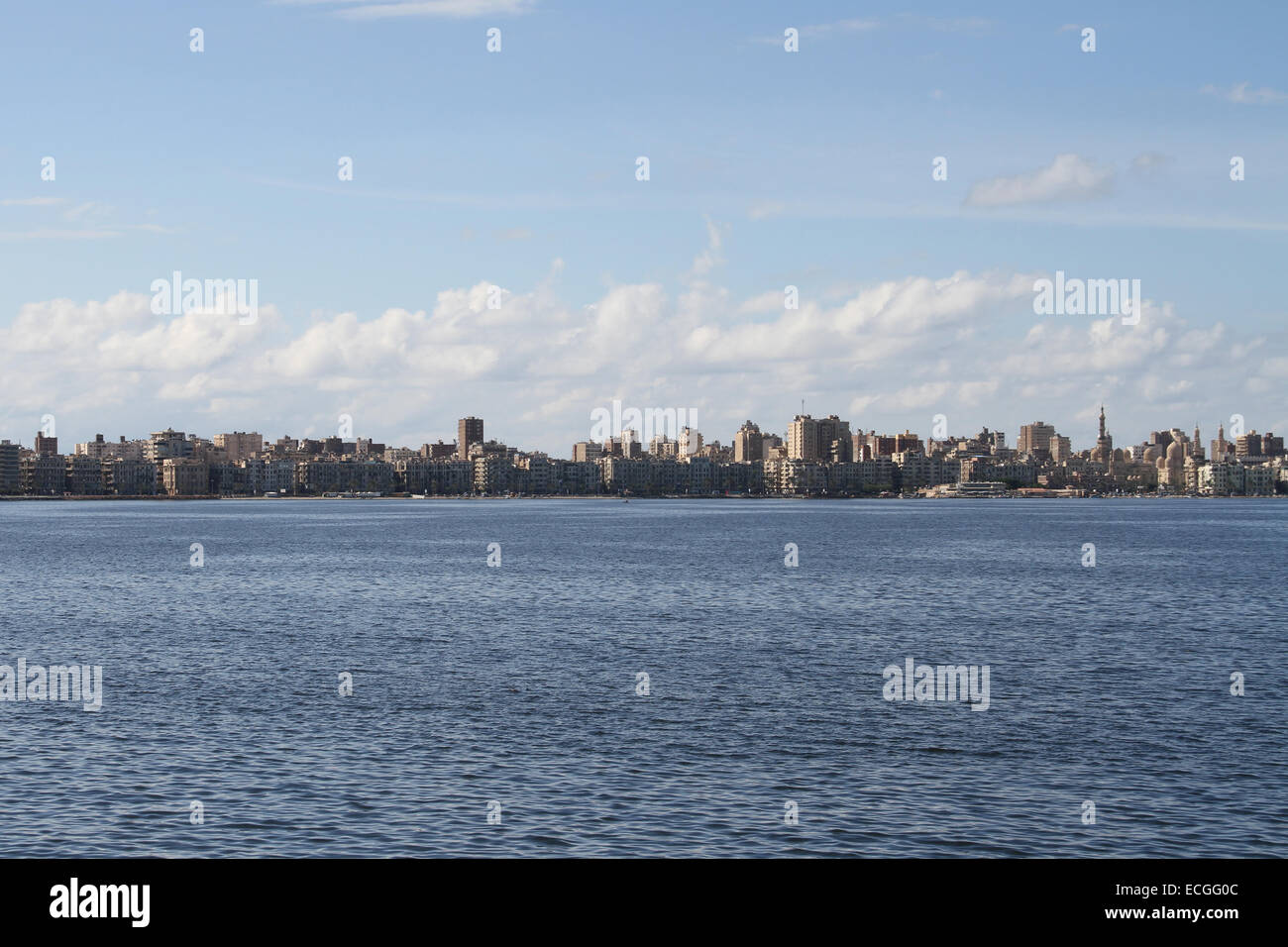 Le front de mer d'Alexandrie, Egypte Banque D'Images