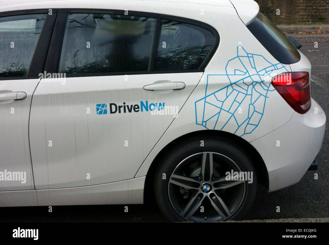 DriveNow est un système de partage de voiture Sixt par l'entreprise de location et de voitures BMW, Londres Banque D'Images