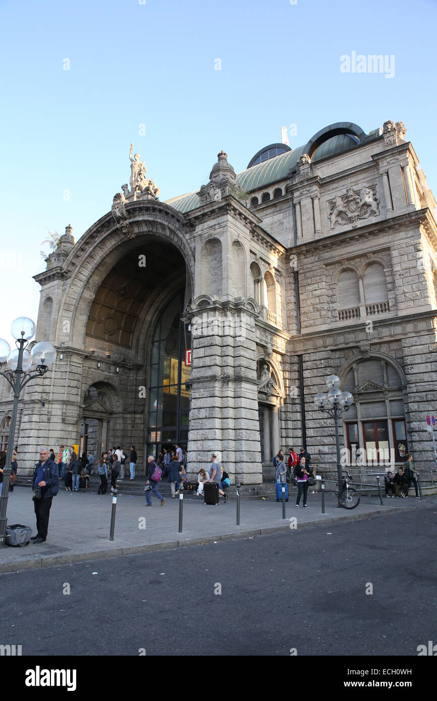 La gare centrale de Nuremberg architecture historique Banque D'Images