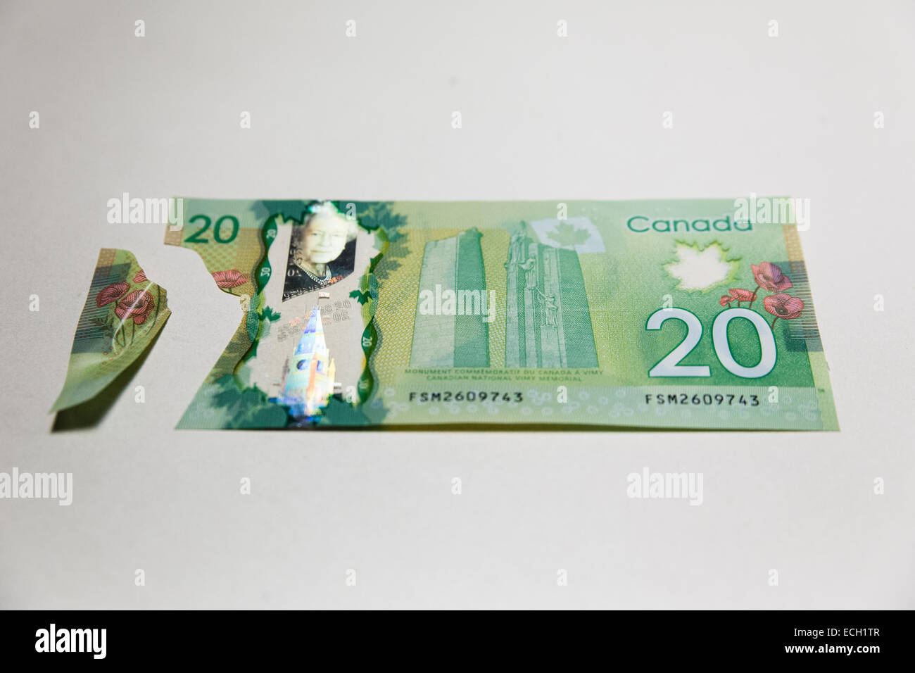 A l'argent loi vingt dollars canadiens Banque D'Images