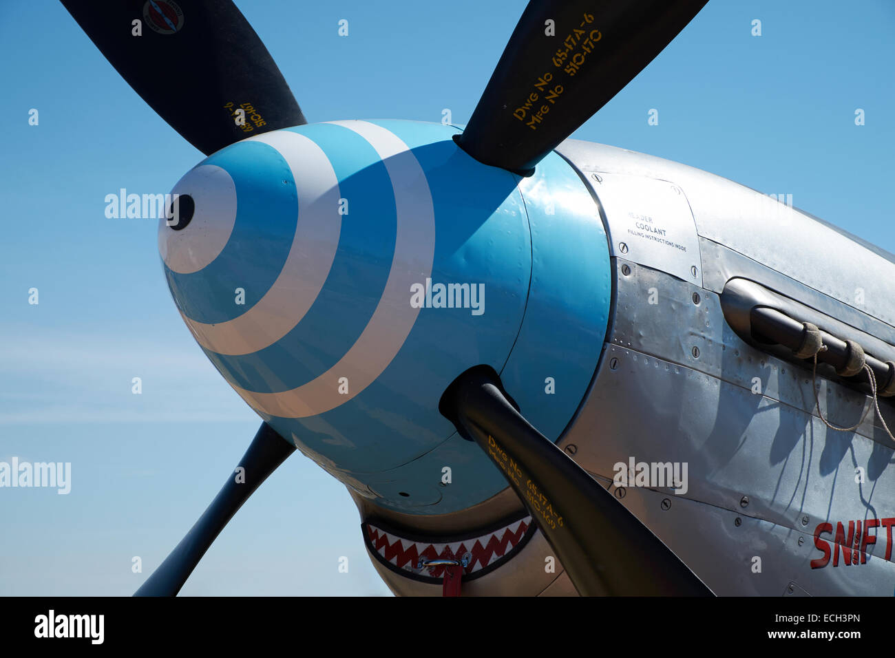 P-51 de la RAAF NEZ DÉTAIL, Hastiere Australie Banque D'Images