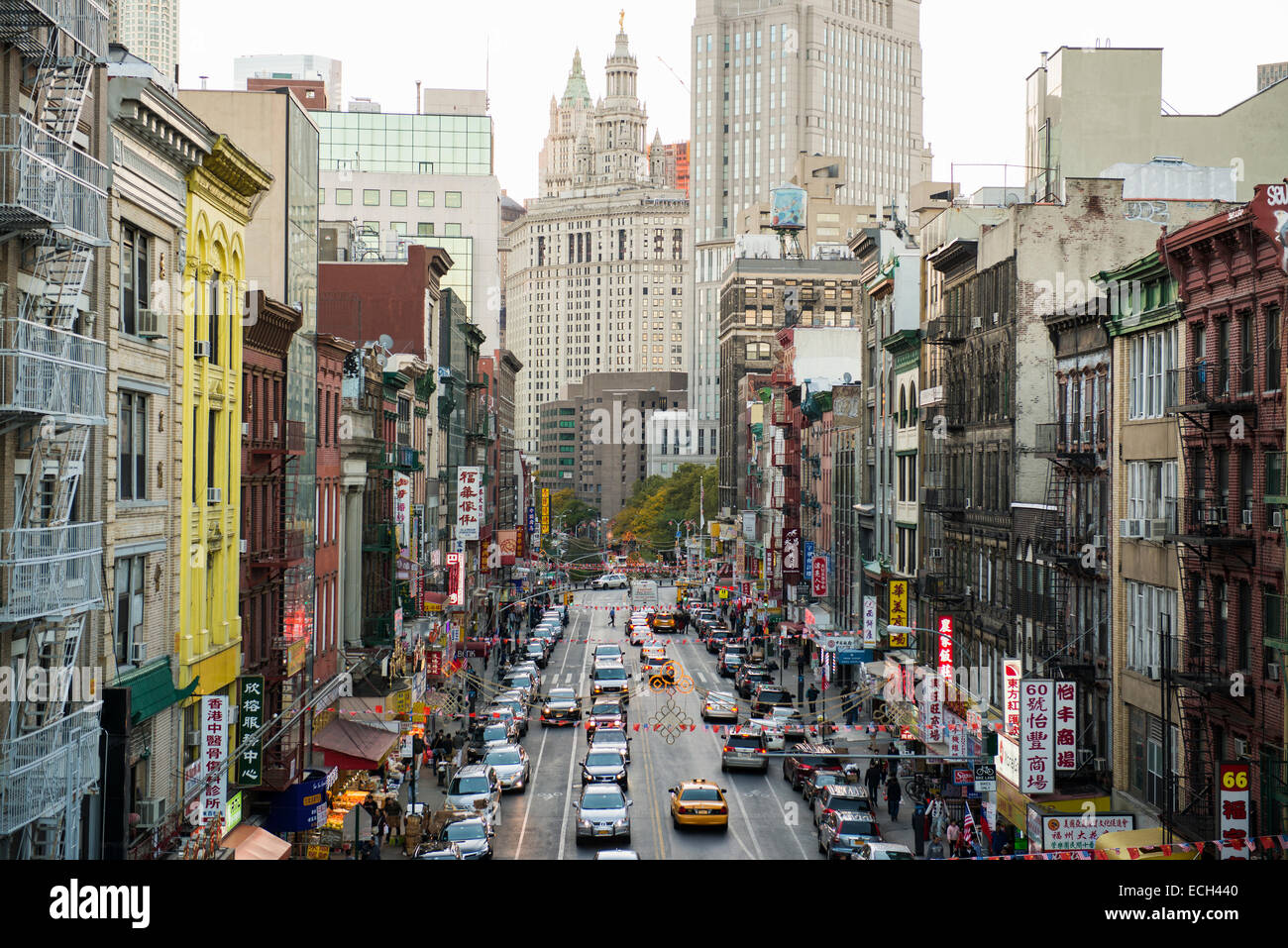 Monroe Street, Chinatown, Manhattan, New York, United States Banque D'Images