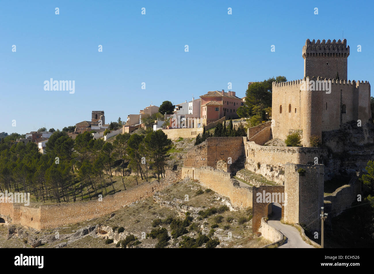 Marques de Villena château, aujourd'hui Parador Nacional, un hôtel géré par l'état, Alarcon, province de Cuenca, Castille la Manche, Espagne, Europe Banque D'Images