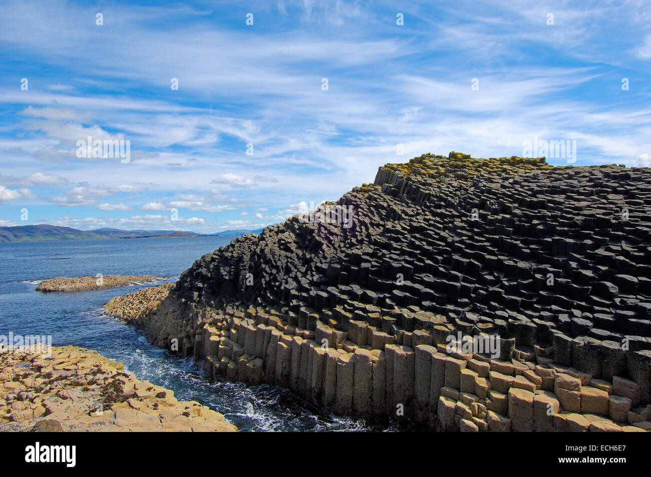 La réserve naturelle de l'île de Staffa, Hébrides intérieures, Argyll et Bute, Mull, Ecosse, Royaume-Uni, Europe Banque D'Images