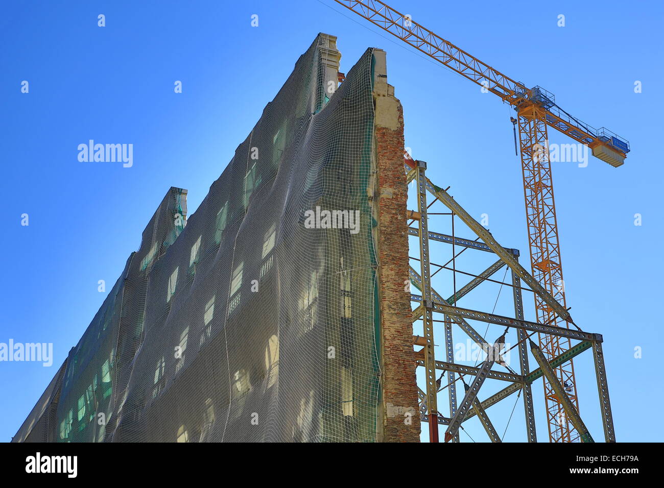 Façade historique, nouvelle construction, Calle de Alcalá, Madrid, Espagne Banque D'Images