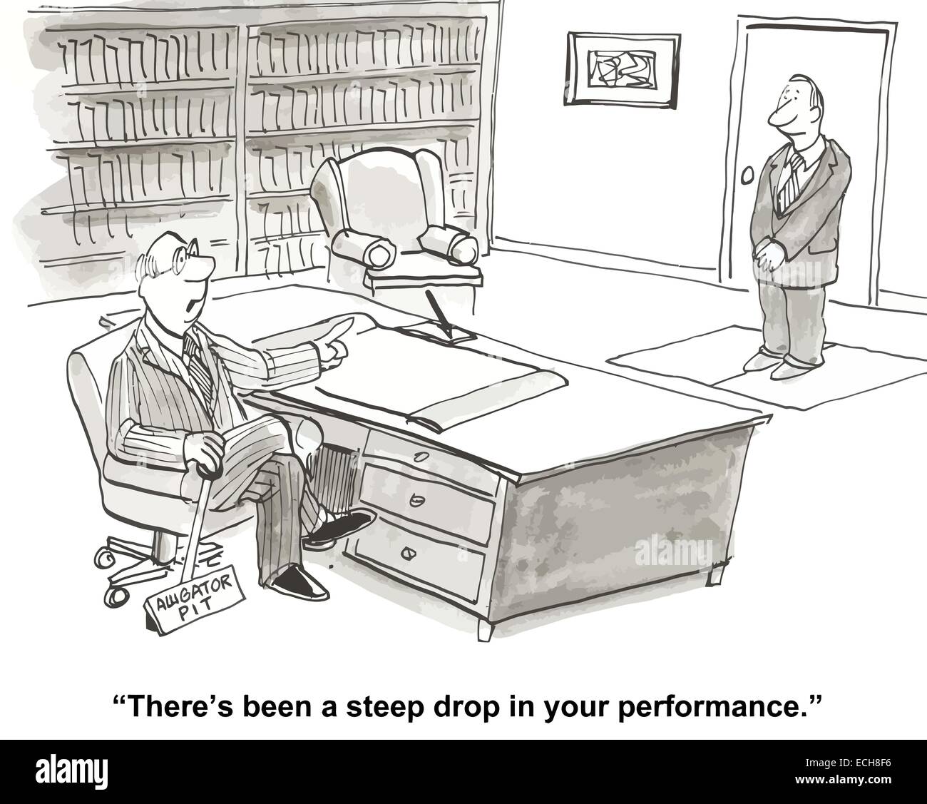 'Il y a eu une forte baisse de la performance." (PIT) Alligator Illustration de Vecteur