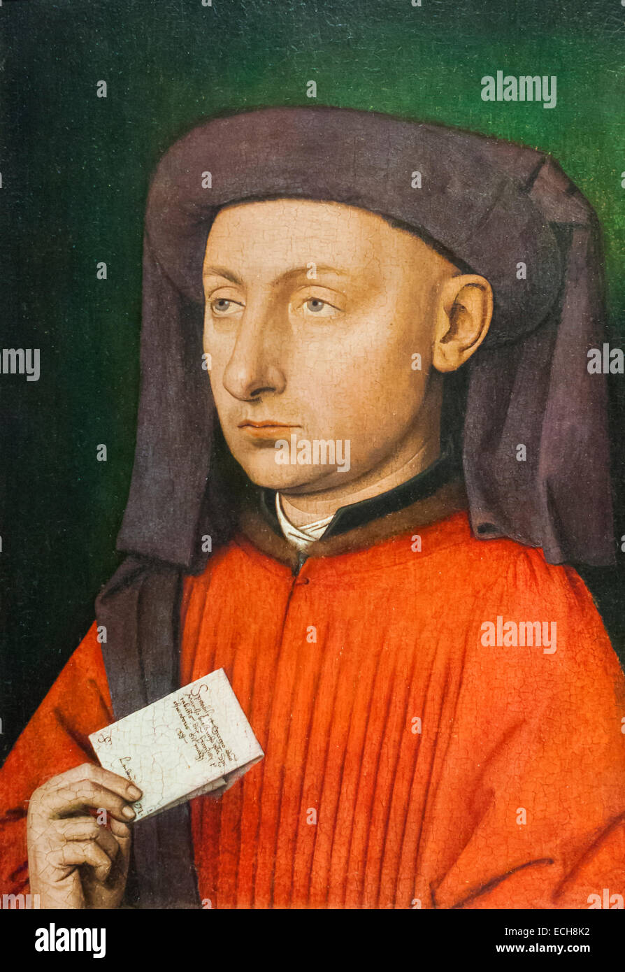 Portrait de Marco Barbarigo par un disciple de Jan van Eyck Banque D'Images