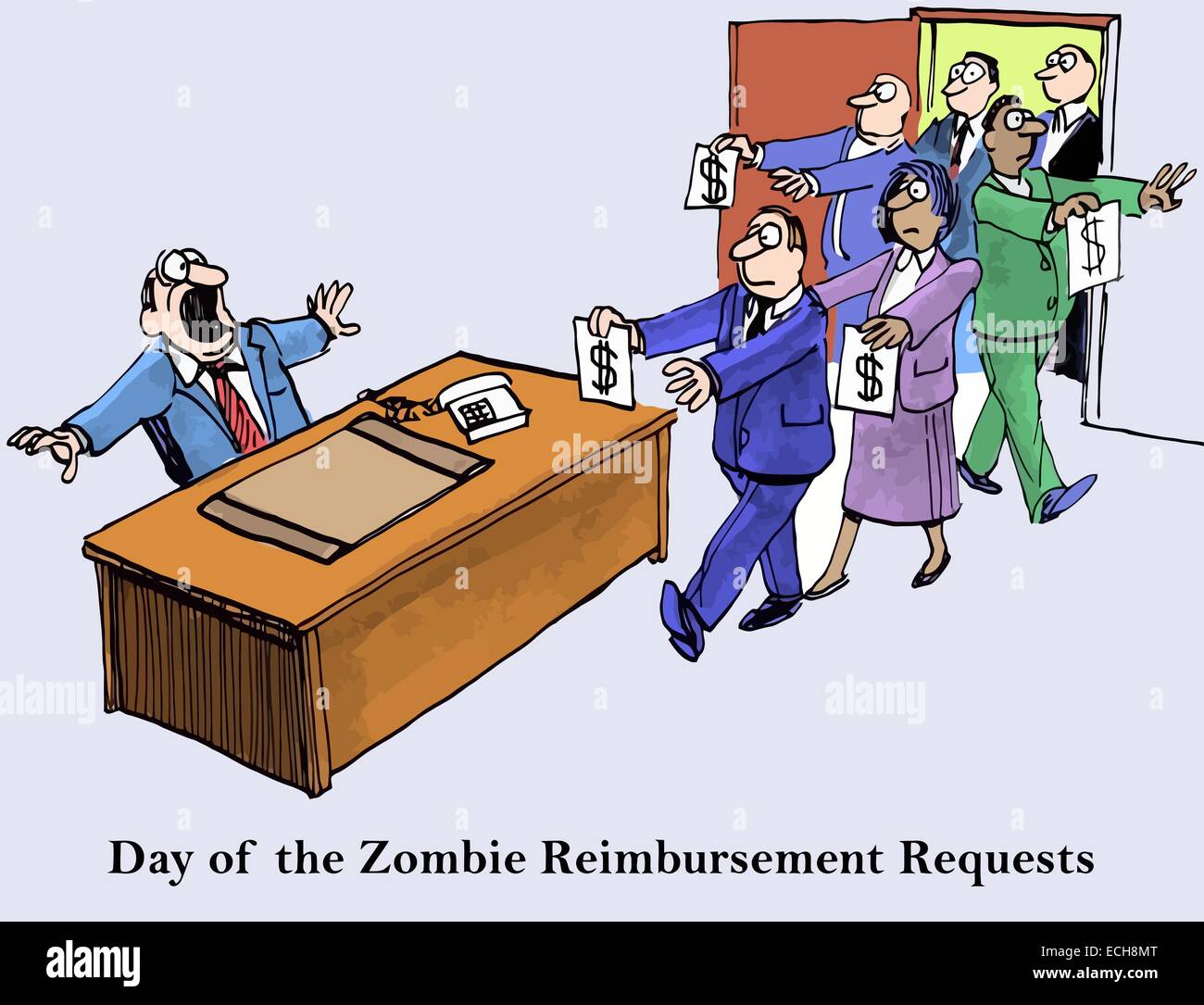 Jour de la demande de remboursement de Zombie Illustration de Vecteur