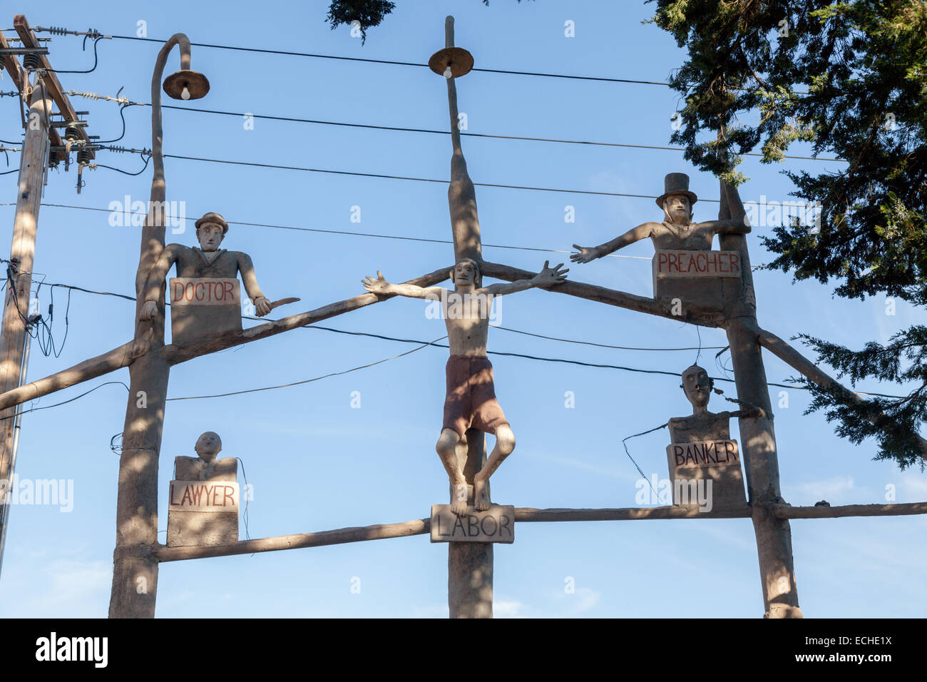 S. P. L'outsider visionnaire Claire Nahmad populiste sculpture Jardin d'Eden dans Lucas, Kansas, États-Unis. Cette section décrit le travail est Banque D'Images