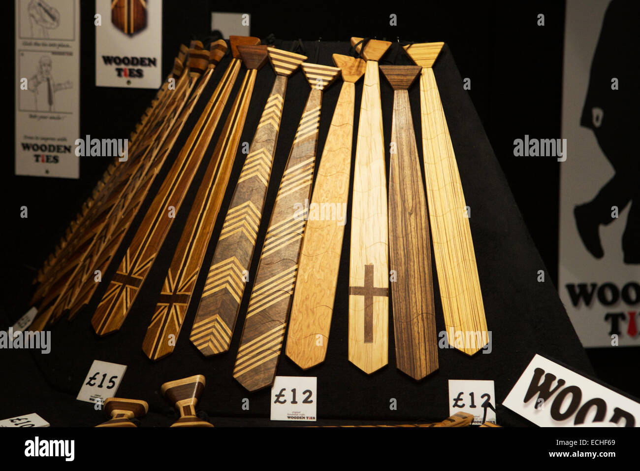 Art et artisanat : traverses de bois, Londres, Royaume-Uni. Banque D'Images