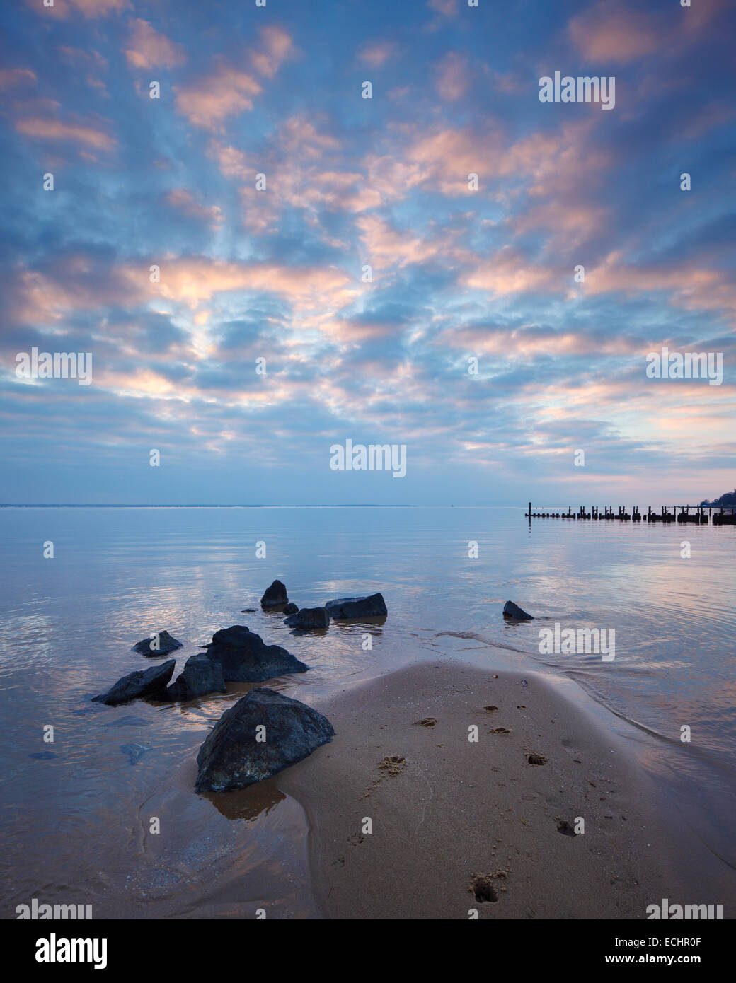 Le lever du soleil sur la baie de Chesapeake Banque D'Images