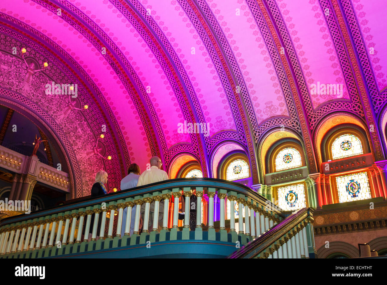 Saint-Louis Missouri,Market Street,Union Station,architecture romane,terminal de train converti,Grand Hall,intérieur,tonneau,plafond voûté Banque D'Images