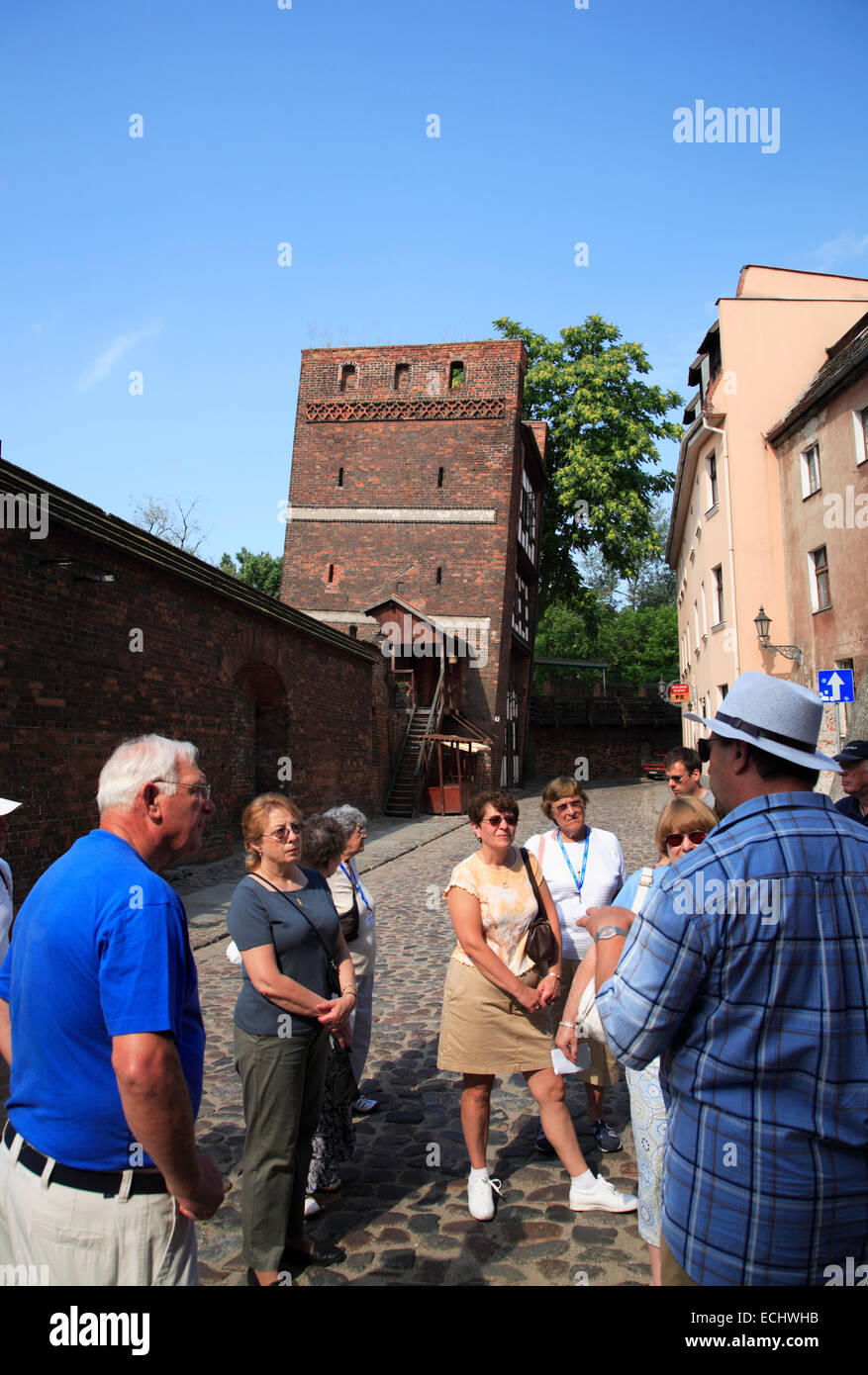 Des visites de groupe de tourisme, Torun, Pologne, l'Europe occidentale, Banque D'Images