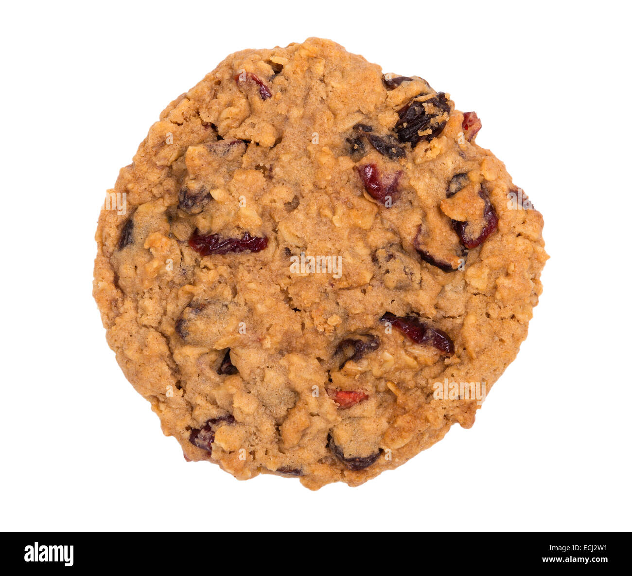 Des cookies à l'avoine et aux raisins canneberge isolated on white Banque D'Images