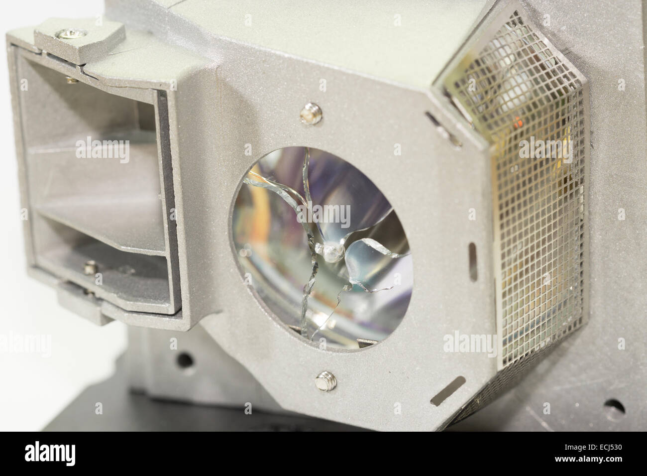Lampe projecteur cassé, gros plan Banque D'Images