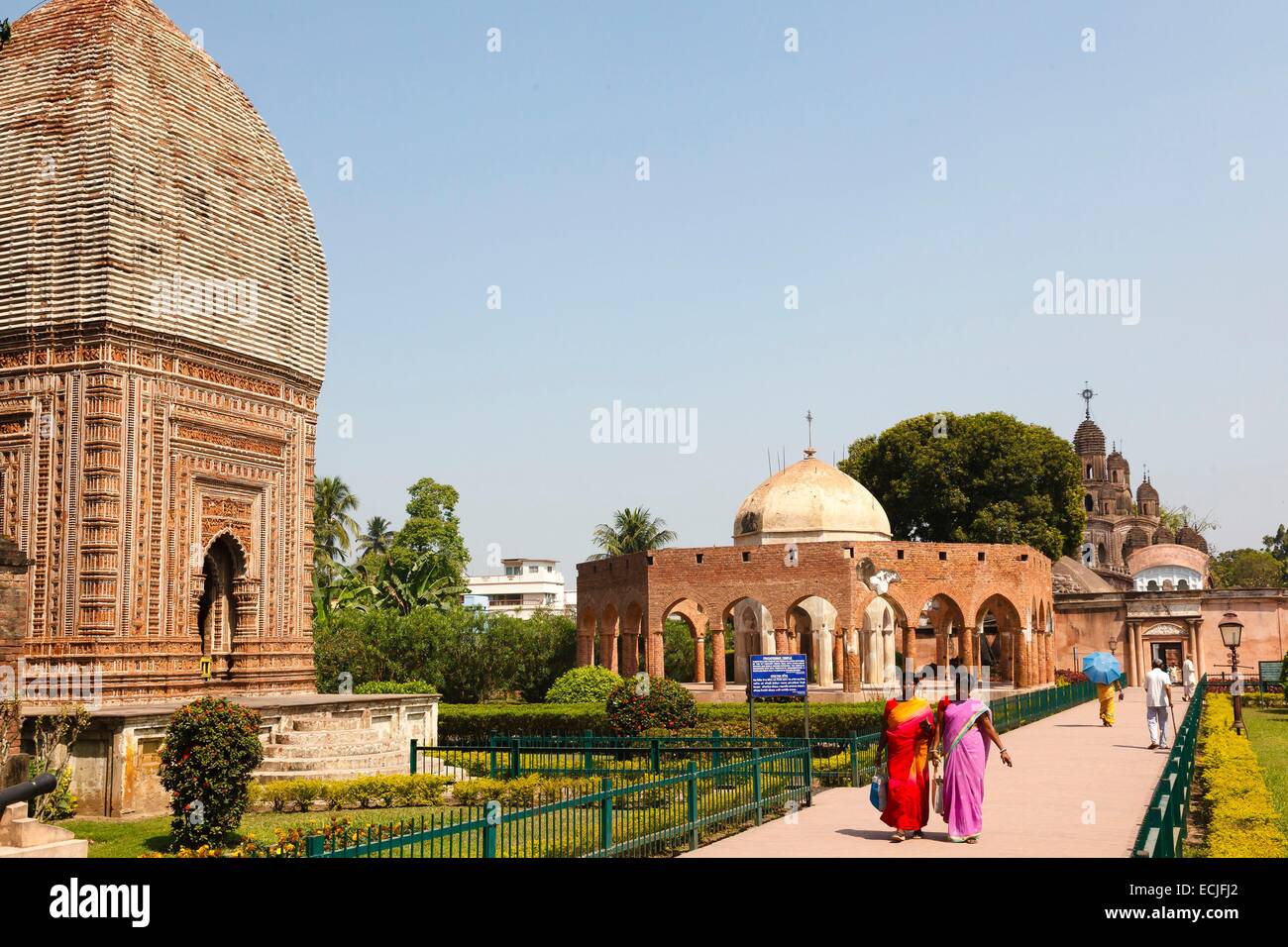 L'Inde, le Bengale occidental, Ambika Kalna, rash Mancha et Pratapeswar temples Banque D'Images