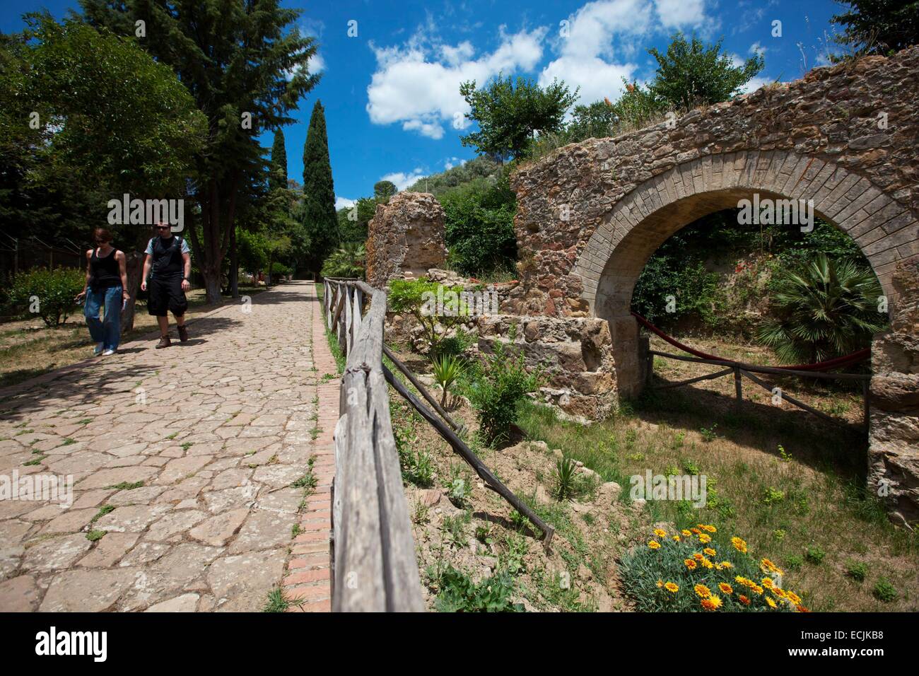 Italie, Sicile, Piazza Armerina, Villa Romana del Casale, inscrite au Patrimoine Mondial de l'UNESCO Banque D'Images