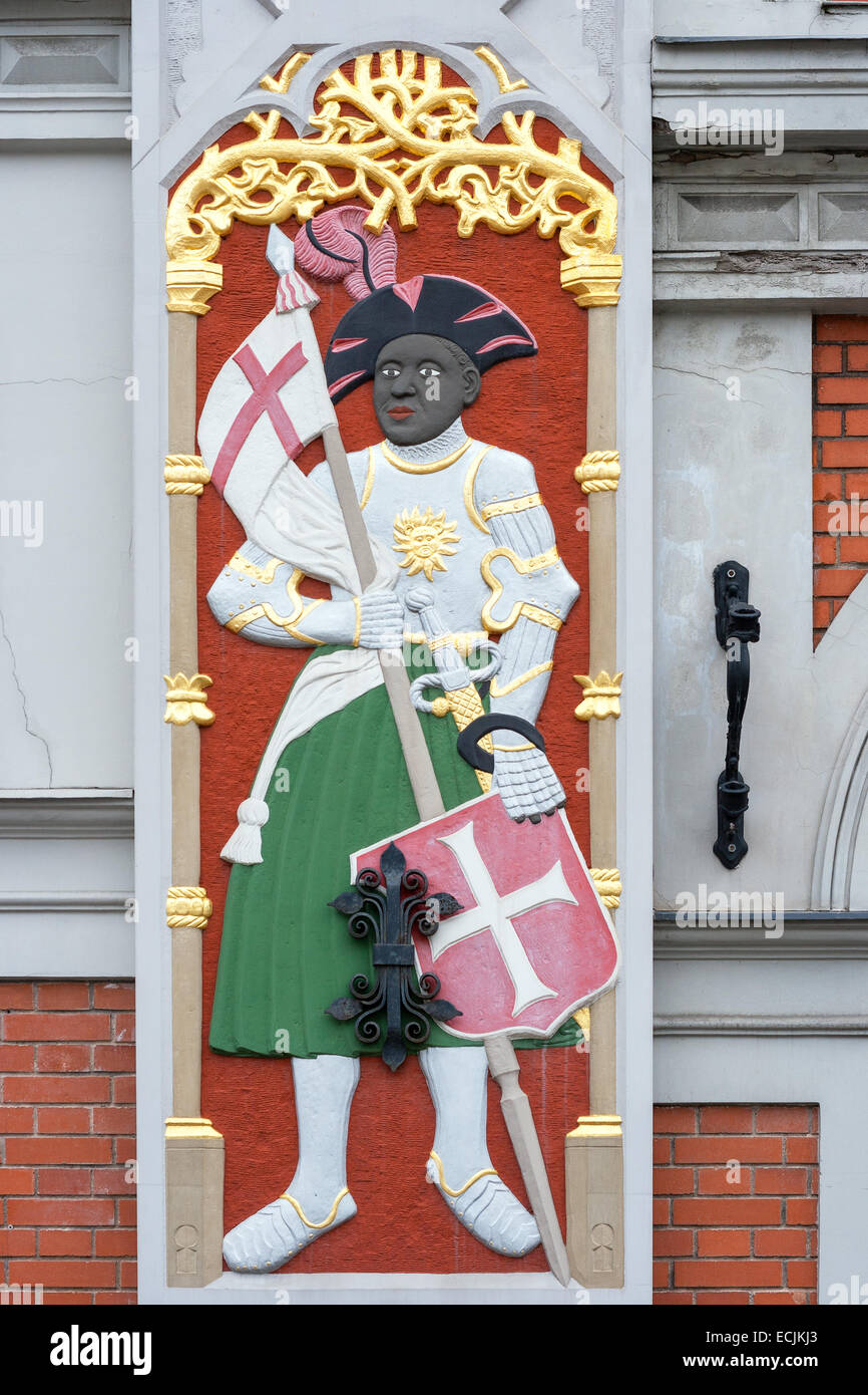 Maison de points noirs. Riga, Lettonie Banque D'Images